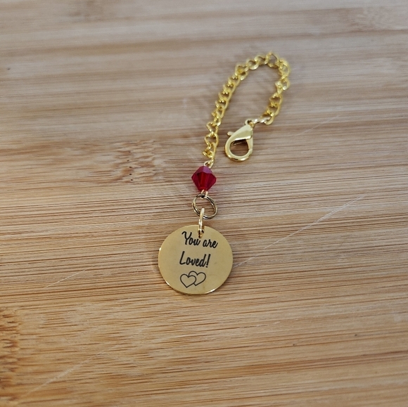 Hand Crafted Stanley Cup Charm Cup Handle Tumbler Gold You Are Loved Pendant - Picture 5 of 7